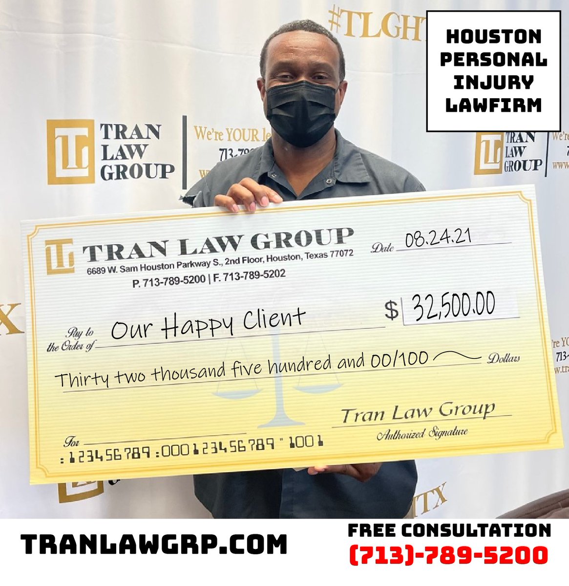 tranlawgrp's tweet image. 📢Our happy client gets a check today, Congratulations❣ #totalsettlement #clientcheck 
✔ We aim to let our clients focus on healing while we deal with the many potential headaches one encounters along the way with a personal injury claim.
#weareyourlegalteam #weareheretohelpyou
