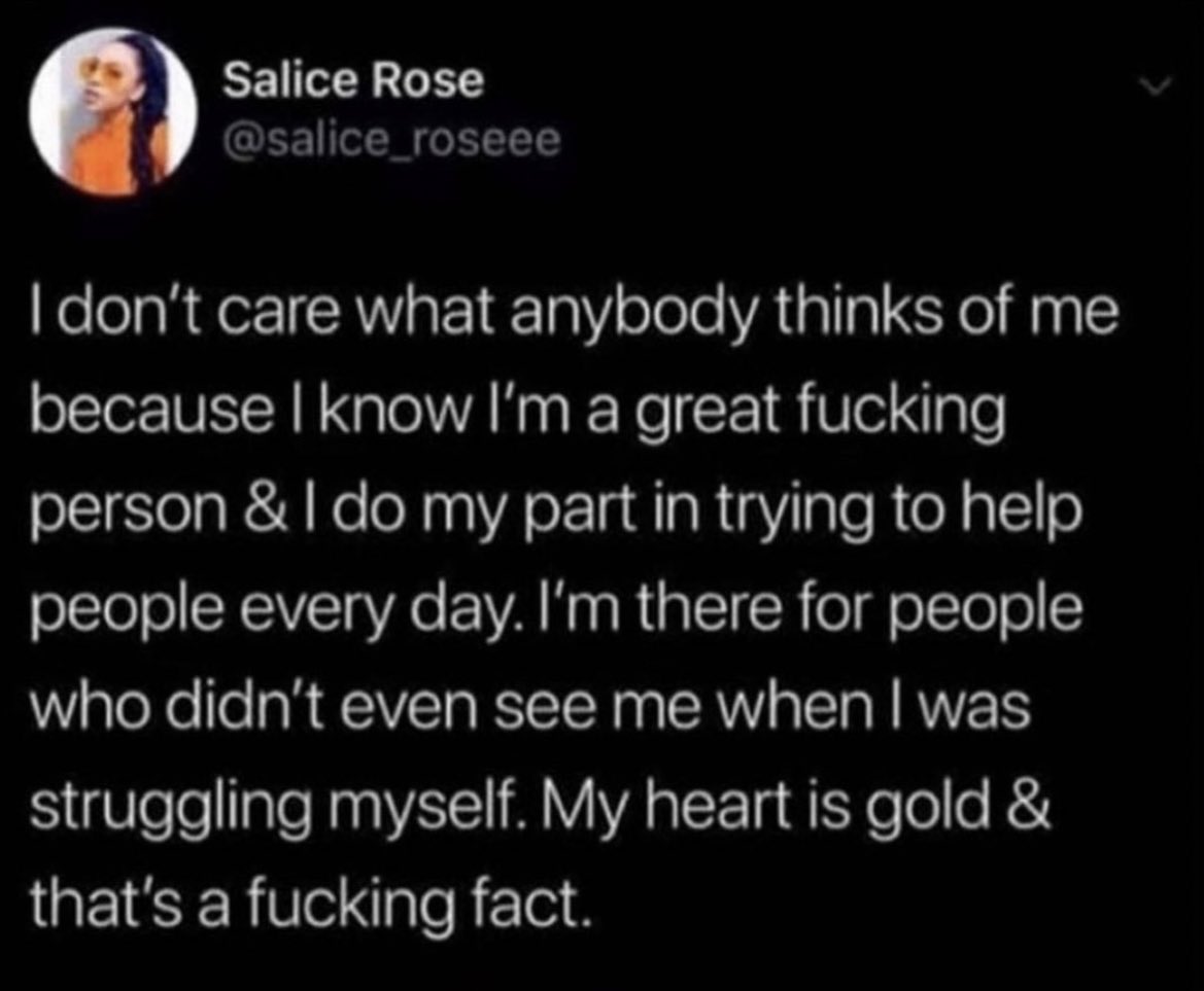 shelbkateee's tweet photo. Saw this on VSCO and thought Twitter should see it too. 
I don’t care if this sounds conceded. I’ve been through way too much and have been betrayed by too many people to care anymore. I know who I am and that’s a BLESSING. 👏🏼 thanks for coming to my Ted Talk. https://t.co/s3mKSiVCbp