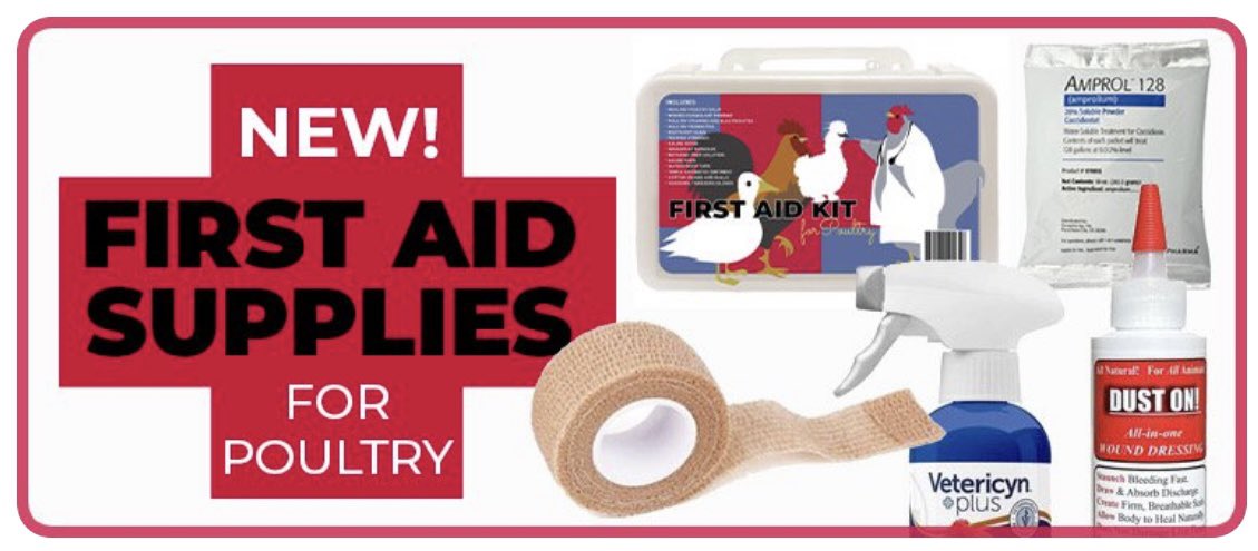 Do you have a first aid kit in your coop? Click link to read our newest blog post - A Guide to Building a Chicken First Aid Kit. 🩹 bit.ly/38apbcE

#chickens #mypetchickenofficial #firstaid #firstaidkit #poultry