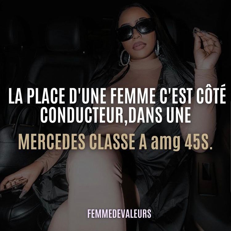 femmesdevaleurs's tweet image. La femme d’une femme c’est côté conducteur, dans une Mercedes Classa A amg 45s.💎 

#femmedevaleurs
#femmedevaleurscitations
#citationFV