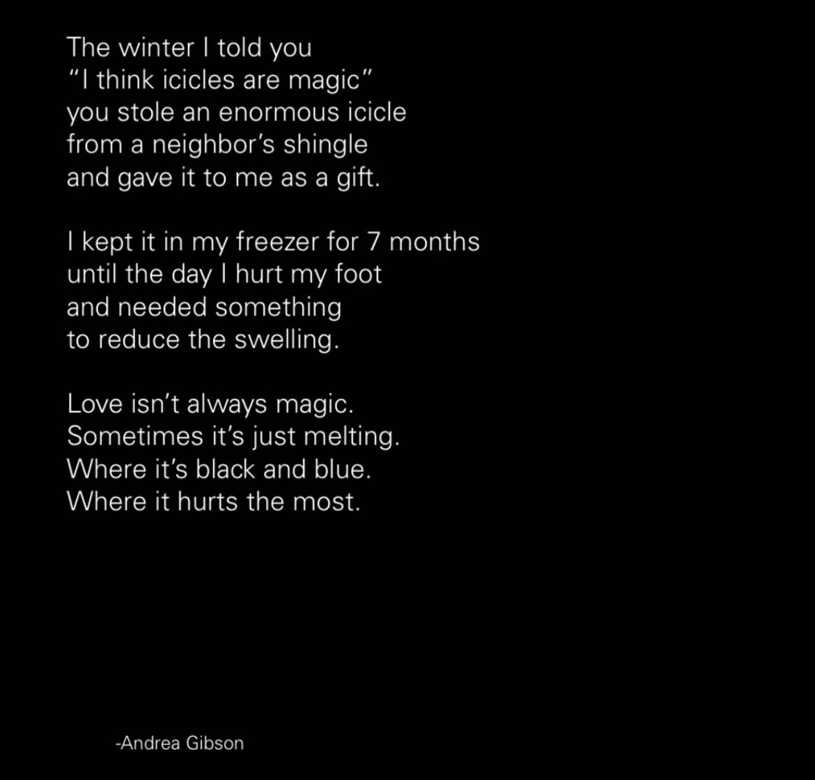 But the melting is a kind of magic too.