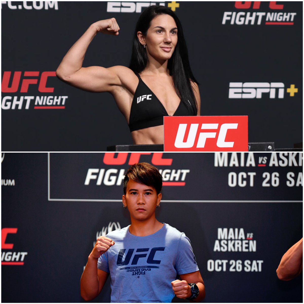 UFCRumorsNews's tweet photo. Cheyanne Buys (6-2) vs Loma Lookboonmee (6-2)

UFC Fight Night - November 20th. https://t.co/MCzBINaxkb