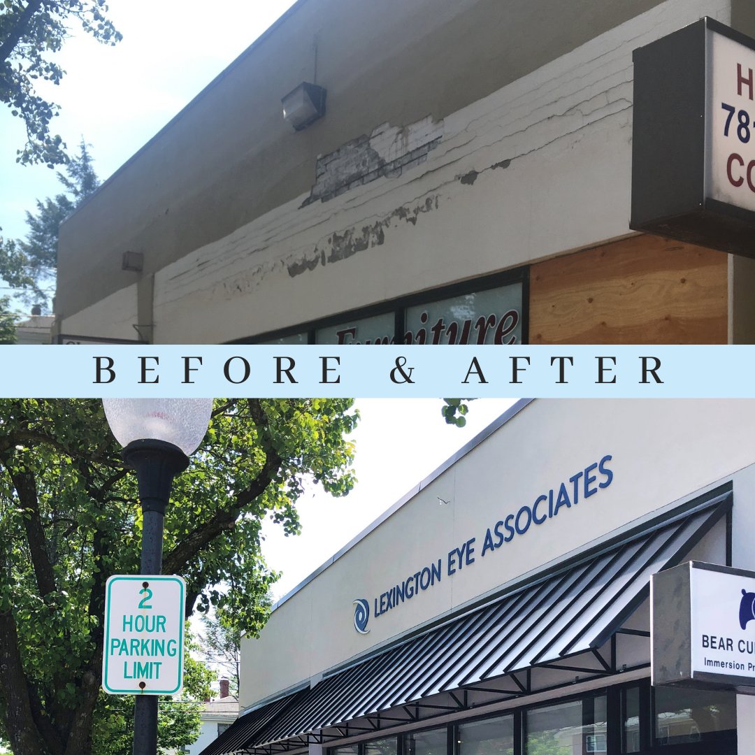 SignSystem1's tweet image. Look at this facelift! Architectural awnings and signage complete the transformation of this business storefront in historic Arlington, MA. 
#signsystem #healthcaresigns #exteriorsignage #signdesign #wayfinding #wayfindingsignage #signs #signsystemsolutions