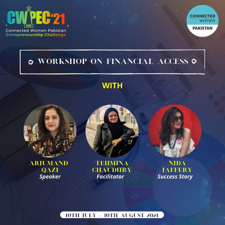 The main barrier to scaling up the women owned businesses in Pakistan is access to Finance. We are conducting a session with Arjumand Qazi, a representative of State Bank of Pakistan for opportunities available by Financial Institutions.

Register
us02web.zoom.us/meeting/regist…