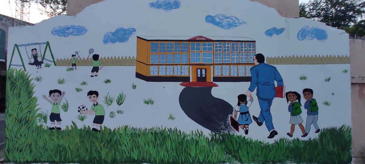 careandwelfare's tweet photo. Painting is just another way of keeping a diary. Making colourful Wall is a memory in it.

#WallPainting #School #paintingoftheday #wallart #SpreadAwareness #painting #CreateAwareness #CreateMemories #GovernmentSchool #CareAndWelfare #Chennai https://t.co/fBl3iimGOg