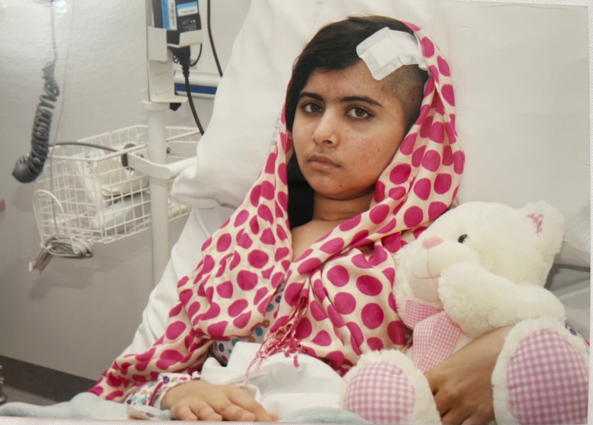 Malala's tweet image. Nine years after being shot, I am still recovering from just one Taliban bullet. Read more: podium.bulletin.com/269177711419542