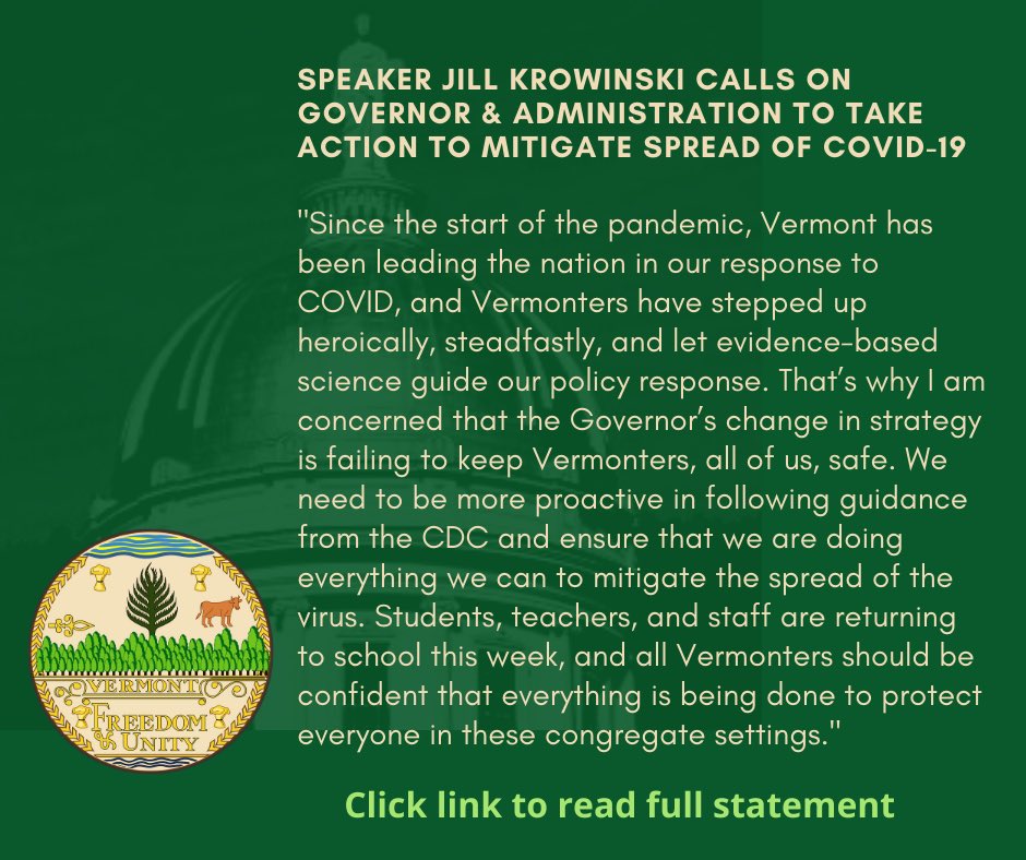 We cannot delegate decisions affecting public health to local school districts, business owners, etc. That is the responsibility of state and federal officials. #vtpoli