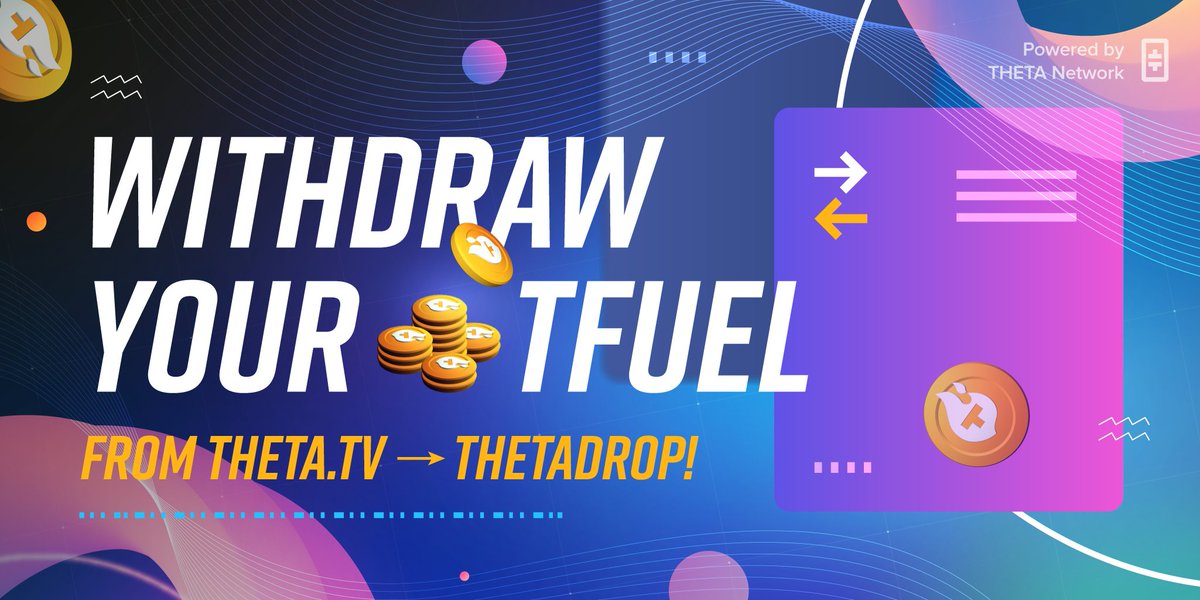 THETAtv's tweet image. You can now purchase @ThetaDrop NFTs using your $TFuel from THETAtv!

Transfer up to 100 TFuel every 30 days to ThetaDrop.com and add new NFTs to your collection. 

theta.tv/account/thetad…