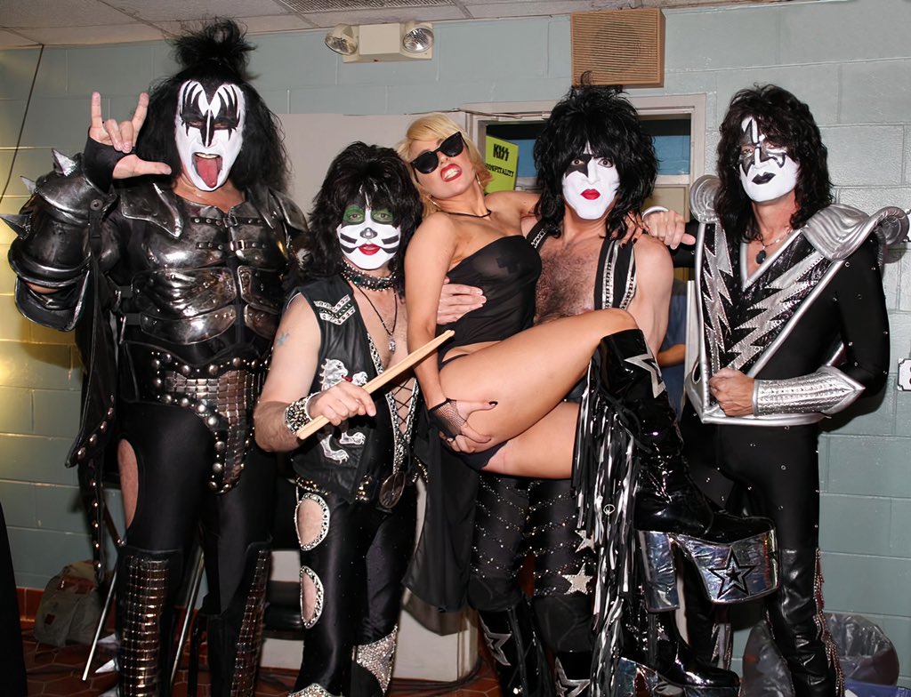 Today in 2010: Lady Gaga backstage at a KISS concert.