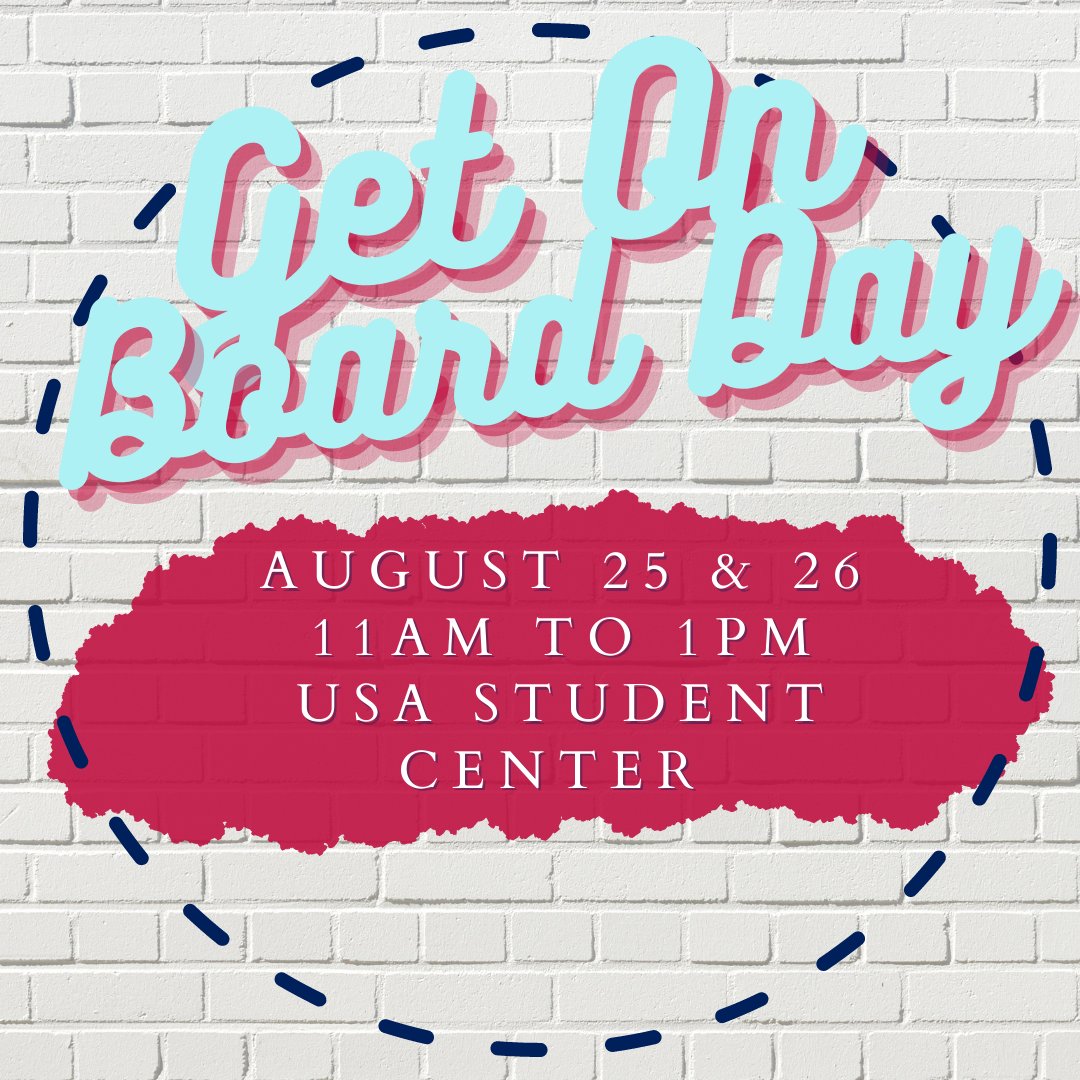 Join an RSO at Get On Board Day this Wednesday and Thursday in the Student Center!
#GetInvolved