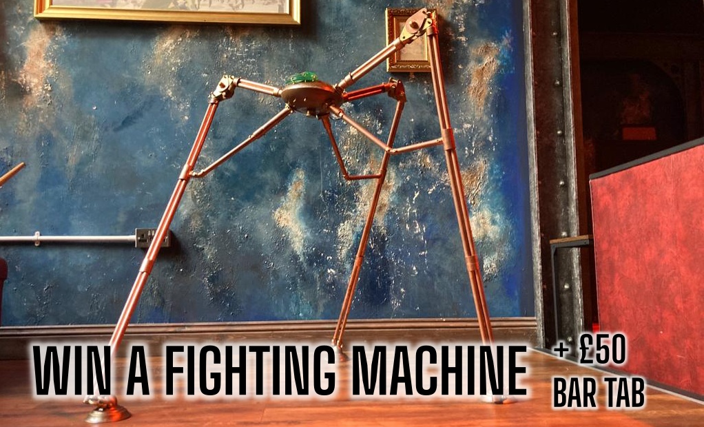 From now until 2pm Tues 31 Aug, you can add your name to the prize draw for a chance to win our Fighting Machine sculpture which has previously been on display around the venue, plus a £50 bar tab!

Add your name now at thewaroftheworldsimmersive.com/win-a-fighting…