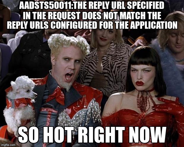 overflow_meme's tweet image. AADSTS50011:The reply URL specified in the request does not match the reply URLs configured for the application stackoverflow.com/questions/6890… #reactjs #msal #reactfunctionalcomponent #azureactivedirectory