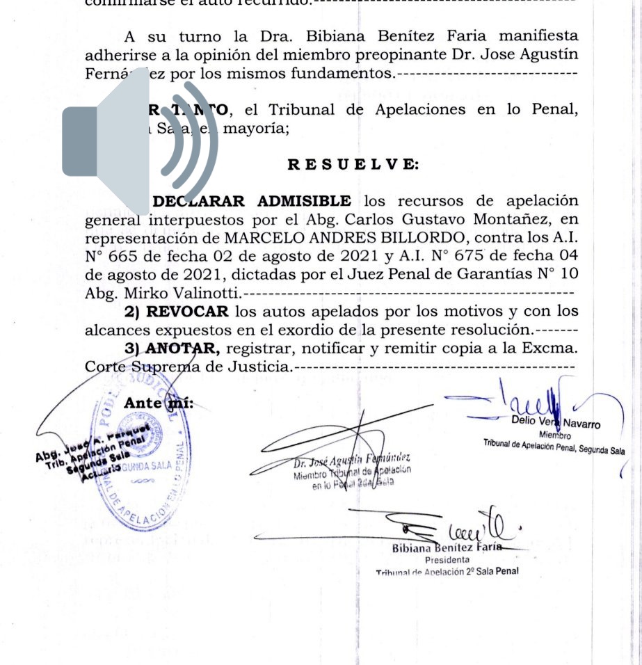 🔹️El Tribunal de Apelación dispuso la libertad de un hombre preso por hurtar whisky y carne de un local de Biggie.
🔹️El juez Mirko Valinotti le había dado arresto que incumplió al hurtar de otro Biggie carne por G 60 mil por lo que le dieron prisión y ahora esto fue revocado.