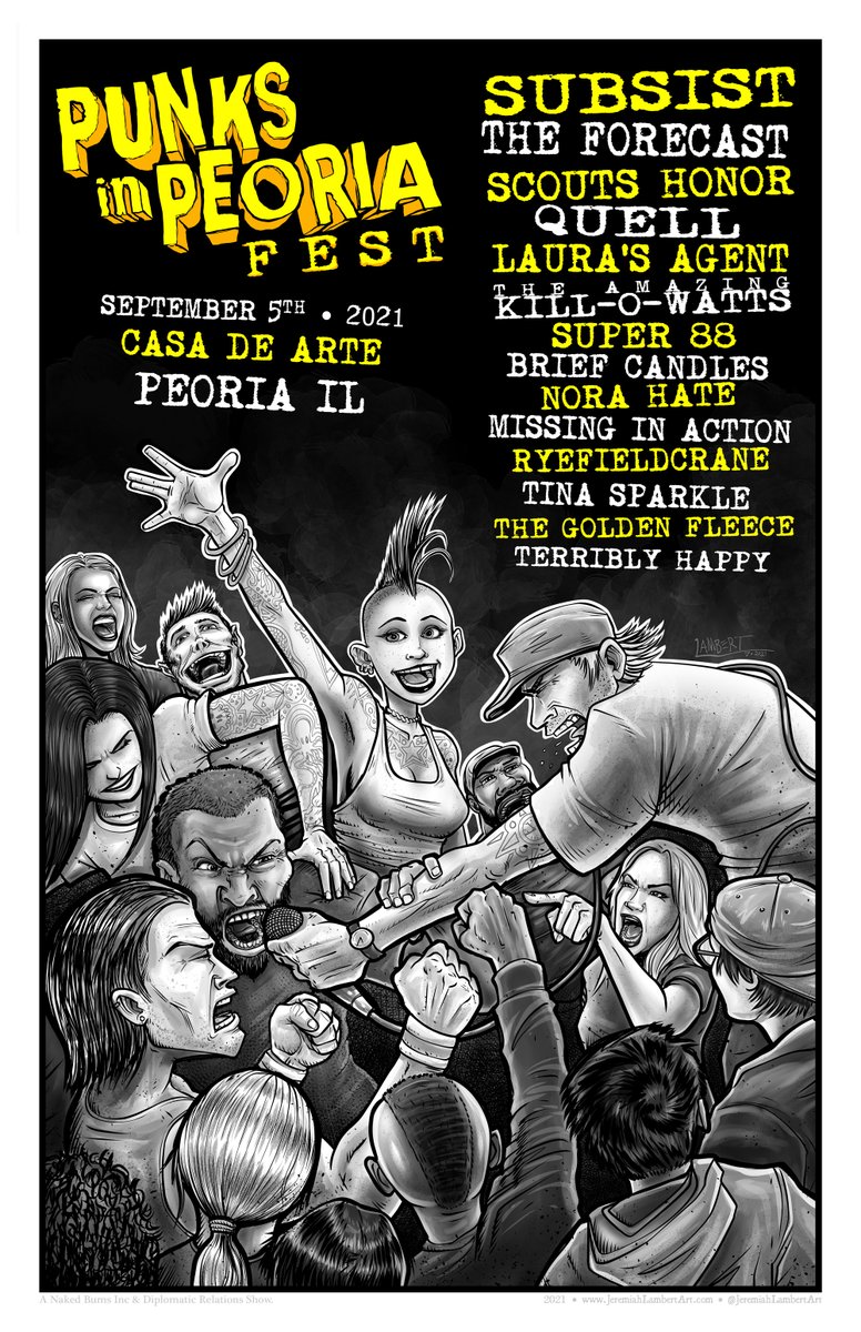 gonna try and get better about using twitter. #punksinpeoria poster. show coming up real soon.