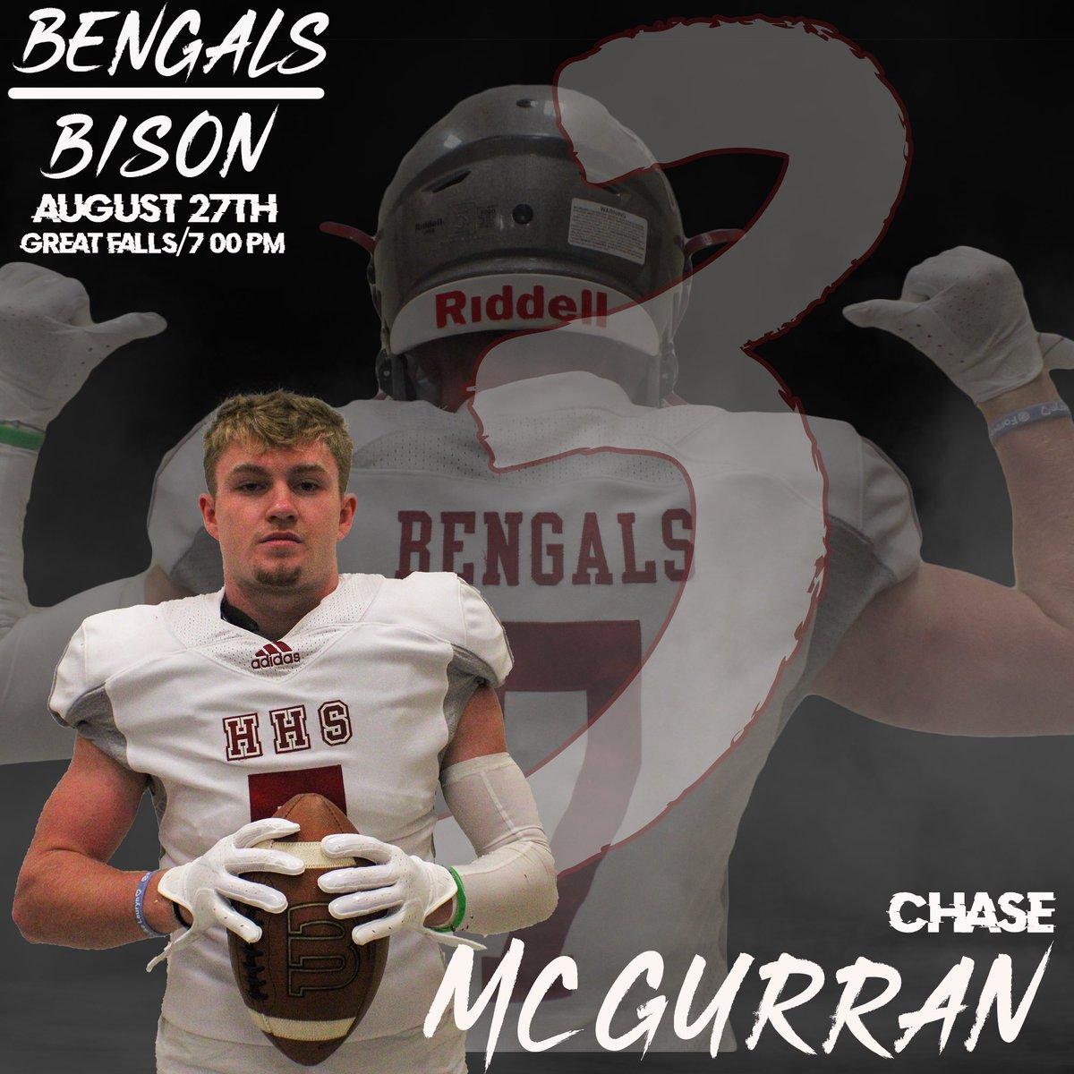 HHSBengalsFB's tweet photo. 3 Days for the Triple Threat @chasemcgurran #mtscores https://t.co/y6cpfZCiXu
