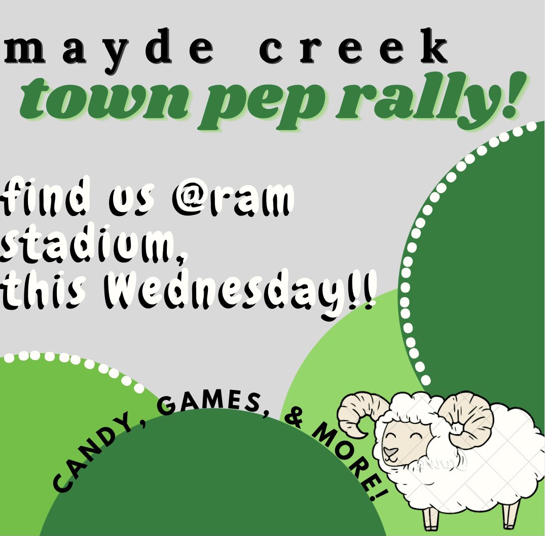 Come join msa in the town pep rally this Wednesday, @ 6pm !! There will be fun games, candy and more. We look forward to seeing all of you at our table!
