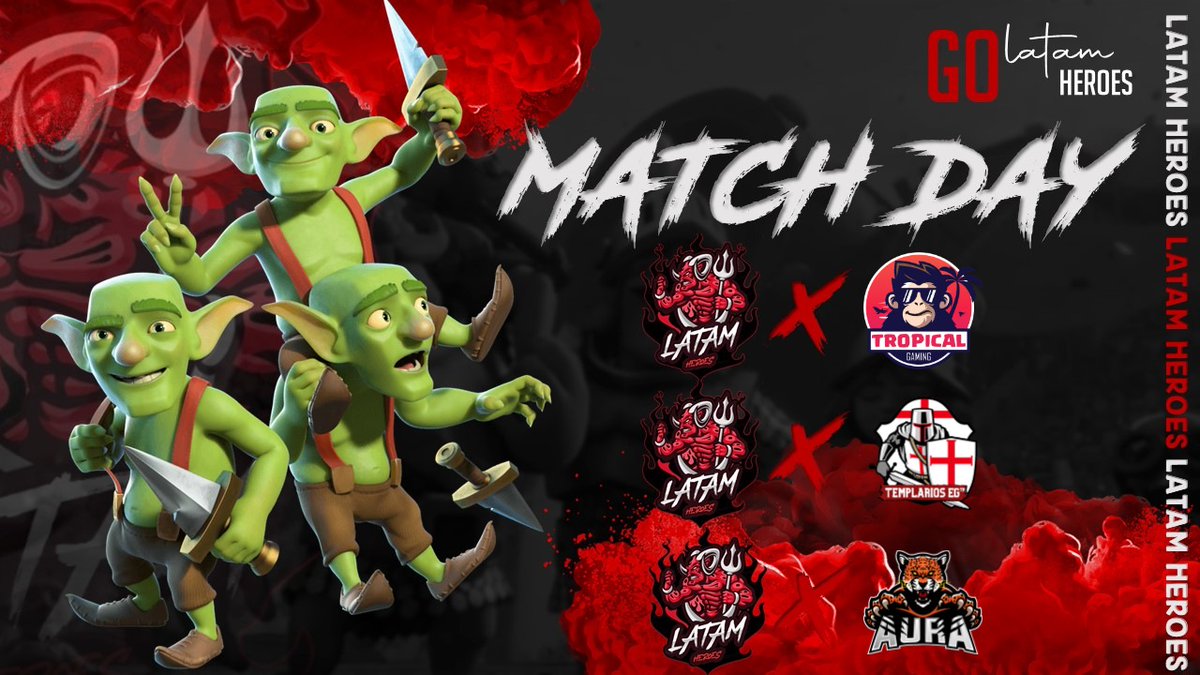 heroes_latam's tweet photo. #MATCHDAY | #ClashRoyale

Hoy tenemos 3 buenos Enfrentamientos, saldremos al campo para traernos las victorias 💪

🏆 @AmazonicF
🆚 @TropicalGamingV
⏰ 19:00 🇲🇽

🏆 @ZK_League
🆚 @TemplariosEGS
⏰ 19:00 🇲🇽

🏆 @COR_Cup
🆚 @AuraCR_MX
⏰ 22:30 🇲🇽

#LetsgoLH 🔥 https://t.co/GEdLUo0ITF