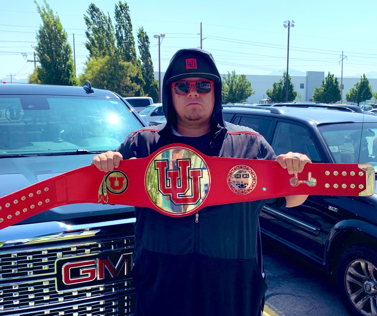 SaltCitySwagger's tweet photo. Looking like a #SwaggerBoss
He roots for the wrong team, but @SaltLakeJake is awesome! One of the perks of doing these belts is meeting awesome people that I’d likely never cross paths with otherwise. #SwaggerBelts #Utes https://t.co/2vVGyHP9Wu