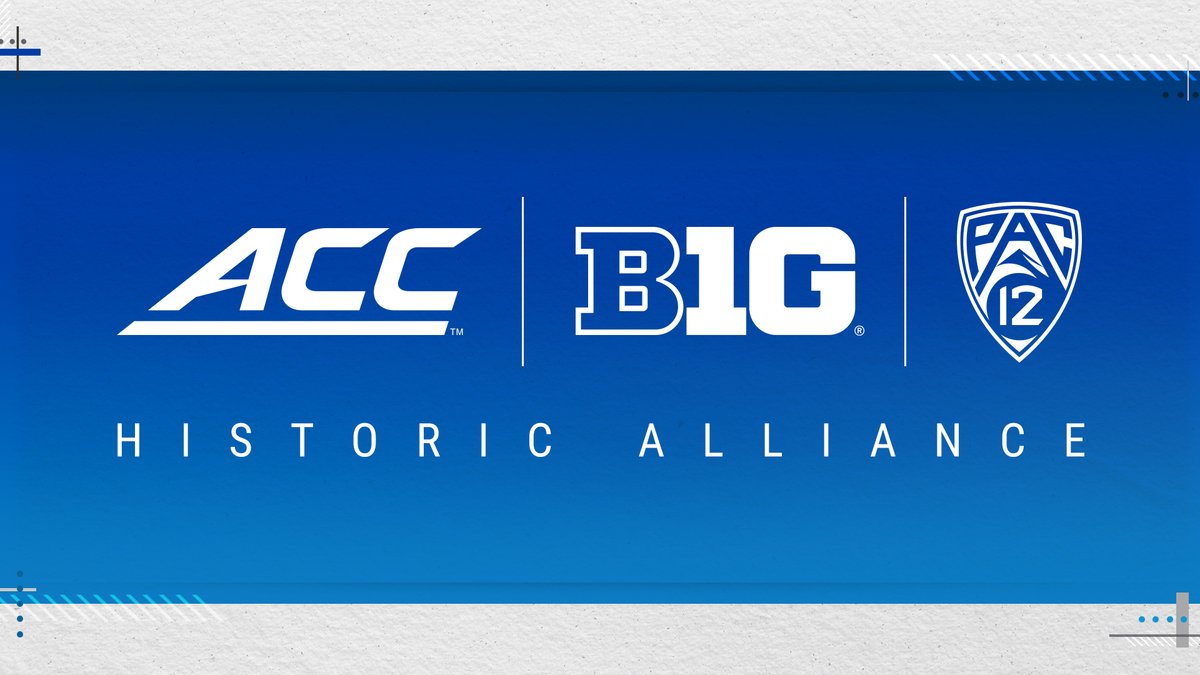 bigten's tweet image. Today, the Big Ten, @theACC and @pac12 announce an historic alliance that will bring 41 world-class institutions together on a collaborative approach surrounding the future evolution of college athletics.

Read more about the announcement: bit.ly/3BbJsLg