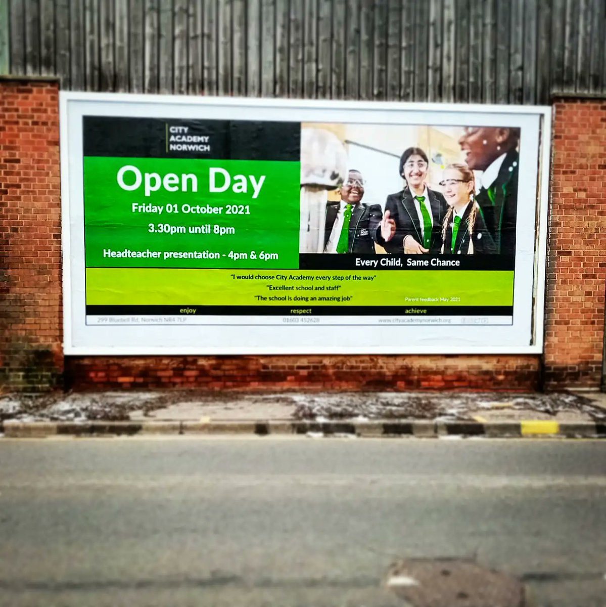 <a href="/CAN_Academy/">City Academy Norwich</a> on our 48 sheet 📌 Norwich 💚🏫🎒Every Child, Same Chance ✅
#billboard #advertising #inschoolmedia #norwichbusiness #tfradvertising #business
#billboardadvertising #platformforbrands #OOH #campaign #school #openday #everychildsamechance #education #cityacademy