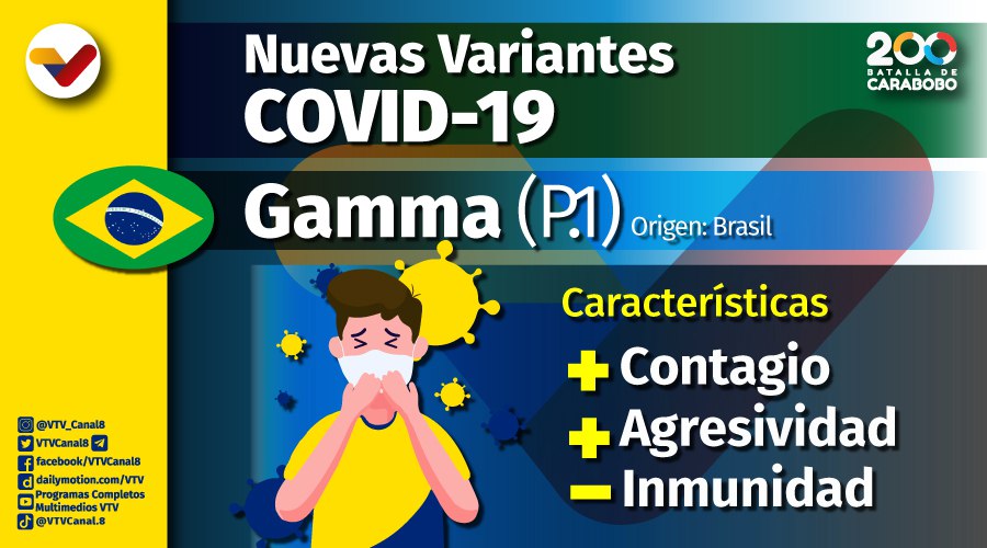 #PRECAUCIÓN😷| La variante Gamma tiene capacidad de transmisión dos veces mayor que el linaje original, hay más probabilidades de desarrollar complicaciones a menor edad, y la posibilidad de reinfección puede variar entre 25 y 60%.

#25Ago