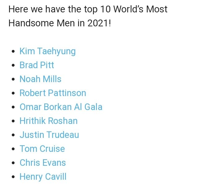 btsl_a's tweet photo. [INFO📍]

¡Taehyung de @BTS_twt fue elegido como el 'Hombre más guapo del Mundo en 2021' por Best Toppers!
 
"Las apariencias no importan. Los hemos elegido según sus características físicas, humildad, sentido del humor y el equilibro entre la vida social con sus agendas". https://t.co/XWYajGMiJu