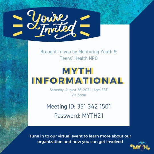 Are you interested in learning about what we do here at Mentoring Youth &amp; Teens’ Mental Health NPO? Join us this weekend to learn a bit more about our organization, and how you can leave an impact on the lives of our youth!