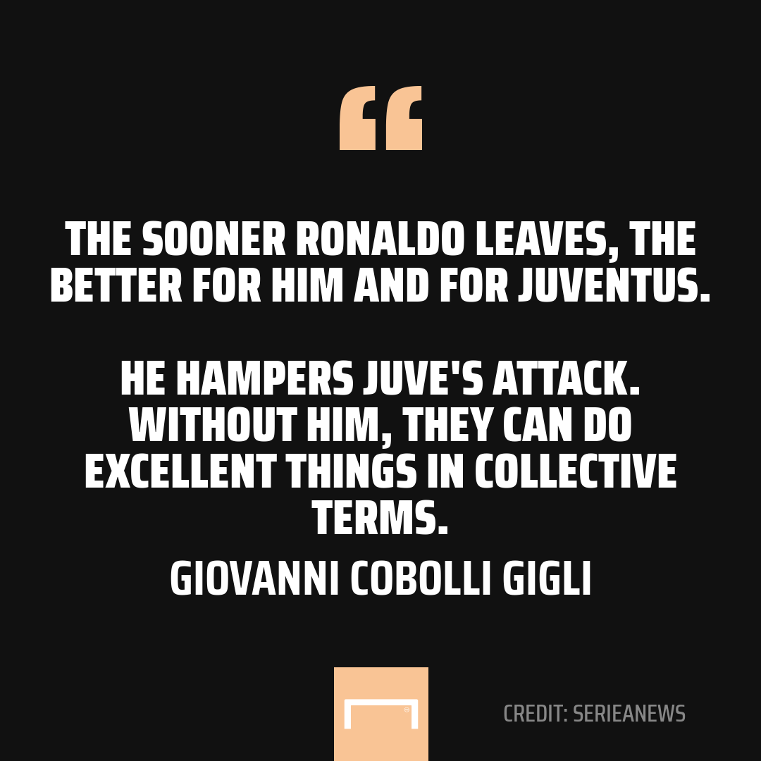 goal's tweet photo. The former president of Juventus wants Cristiano Ronaldo OUT. https://t.co/trMZtsEE9x