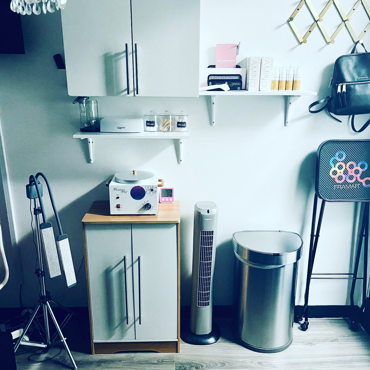 CynLashes's tweet photo. When you finally finish with the cabinet thanks to my husband coming to the rescue 💪💕 #newcabinets #cabinet #handywork #entrepreneurlife #denversalon #beautybar #beautysalon #hardwork  #supportsmallbusiness #supportlocal #denverlocal #BlackOwned #womanowned https://t.co/dZbrj3JOv4