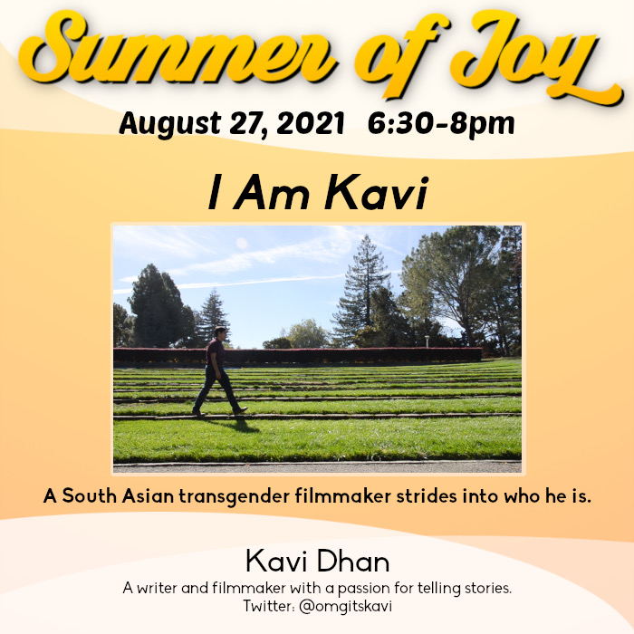 QWOCMAP (@qwocmapsf) on Twitter photo A #SouthAsian #transgender #filmmaker strides into who he is.
Film: I Am Kavi by <a href="/omgitskavi/">omgitskavi</a>
@transdistrictsf is screening eight QWOCMAP Films Friday, August 27 2021 6:30 - 8 pm PT!
RSVP: bit.ly/summerofjoy_qw… to stream on Youtube and Facebook Live! A #SouthAsian #transgender #filmmaker strides into who he is.
Film: I Am Kavi by <a href="/omgitskavi/">omgitskavi</a>
@transdistrictsf is screening eight QWOCMAP Films Friday, August 27 2021 6:30 - 8 pm PT!
RSVP: bit.ly/summerofjoy_qw… to stream on Youtube and Facebook Live!