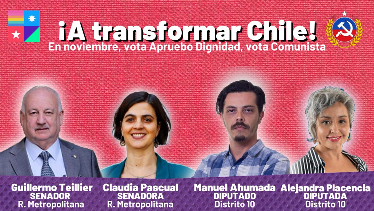 En noviembre vota #AprueboDignidad, #VotaComunista ✊🏽🇨🇱