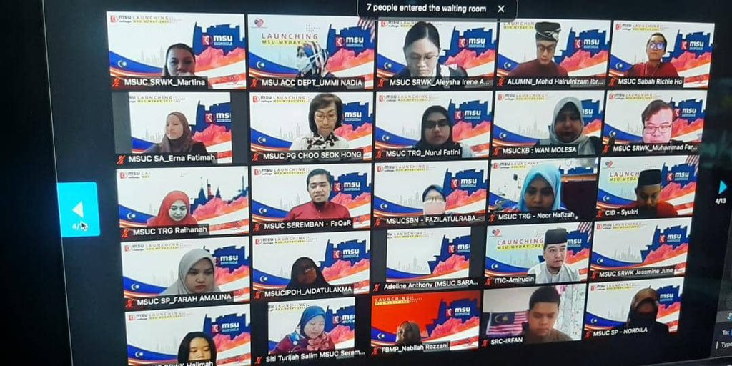 MohdShukriYajid's tweet photo. Delightful moments with about 2500 #MSUrians nationwide, during the launching of MSU MyDay 2021. Looking forward to various activities lined up across faculties, colleges and departments. #MSUMyDay2021 #MSUMerdeka64 #msuprihatin @MSUMalaysia @MSUCollege @msumcmalaysia https://t.co/cgp5OtBTyY