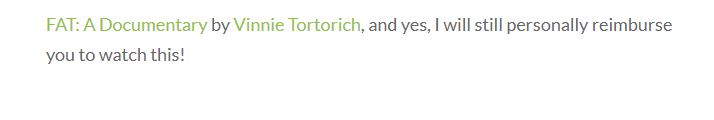 CaseyRuff's tweet image. Offer still stands, I will personally reimburse you if you have to spend any money on Vinnie's movies, FAT or FAT: II! @VinnieTortorich #fatadocumentary
