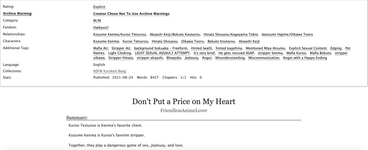 FallynWriter's tweet photo. IT'S POSTING DAY FOR @NSFWkrknbang!!!! CHECK OUT THE GORGEOUS ART @nekomaa_2 CREATED!!! HUGE THANK YOU TO @MmeHatter FOR THE BETA!!! 

Here is my fic "Don't Put a Price On My Heart" featuring Mafia Head Kuroo and his favorite stripper, Kenma! 
https://t.co/KUudFntvmR https://t.co/n6TGp42h3N