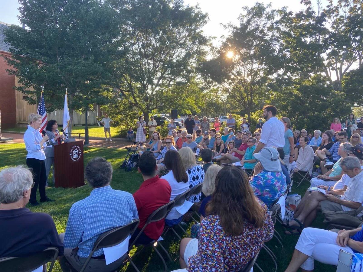 Taking questions in Newburyport