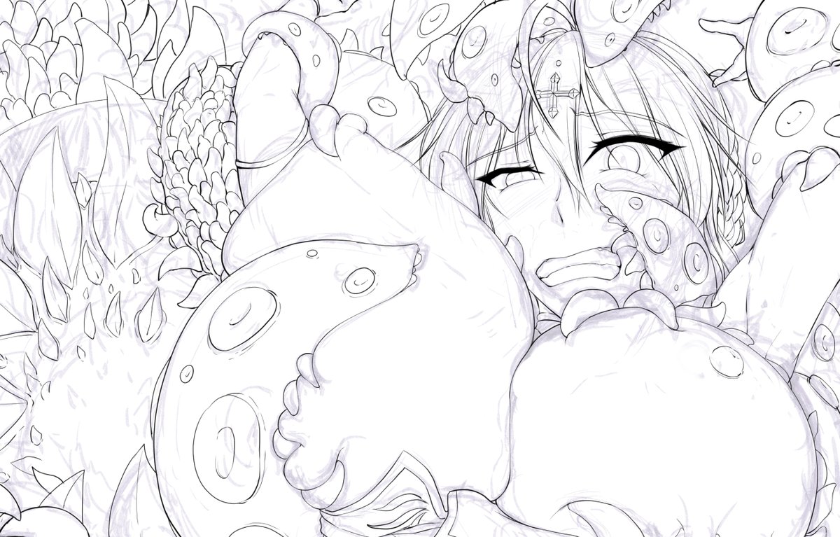 Skeb、巨大海魔に襲われる乳上が進行中です 