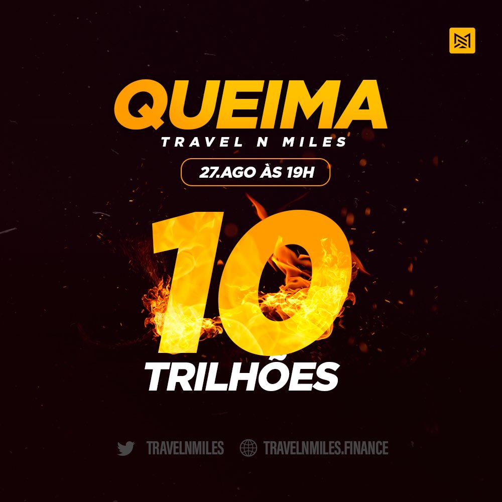Dia 27 de Agosto às 19:00 irá acontecer  a queima de 10 trilhões de tokens da TNM. 
Decisão tomada pela nossa comunidade em votação no nosso Telegram, TNM BRASIL …
🔥✈️

#TNM #tnmmilesforever #tnmfinance #tnmtravel #tnm4ever #tnmmoney #cryptocurrencies