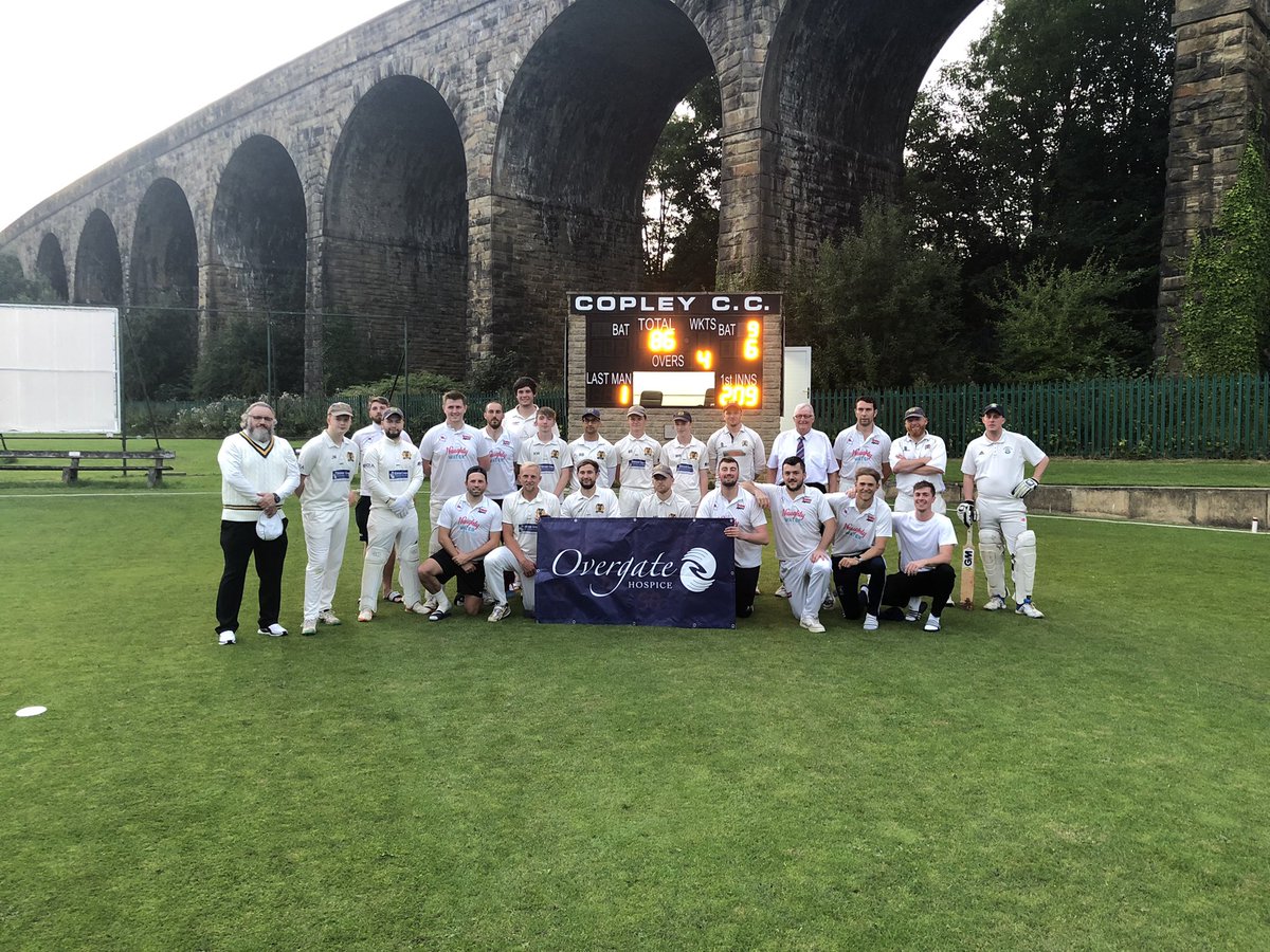 CopleyCC's tweet photo. A massive thanks to @TheBarmyArmy for travelling to The Arches for their pre test match game.  A massive thanks for everyone who attending and for raising over £350 for @OvergateHospice https://t.co/KxOTNU2onl