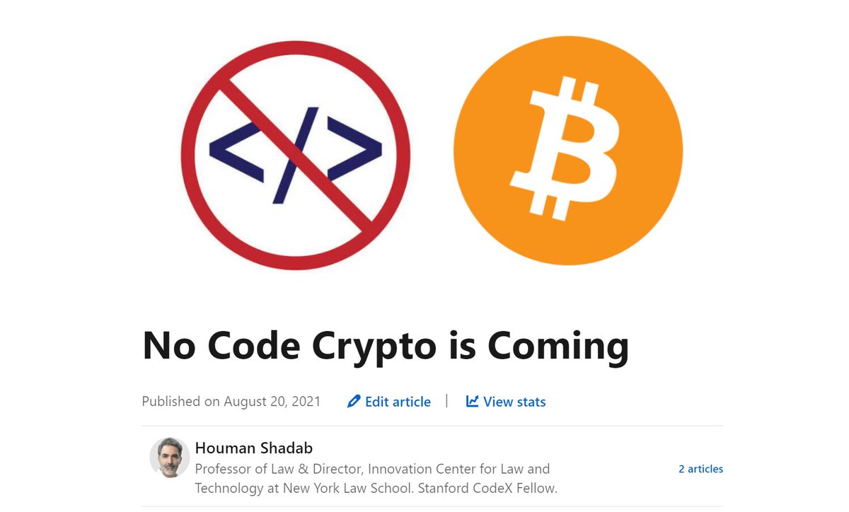 No Code Sports League competitors have a range of options to build #crypto and blockchain apps - check 'em out and then get show us what you got in a match! linkedin.com/pulse/code-cry…