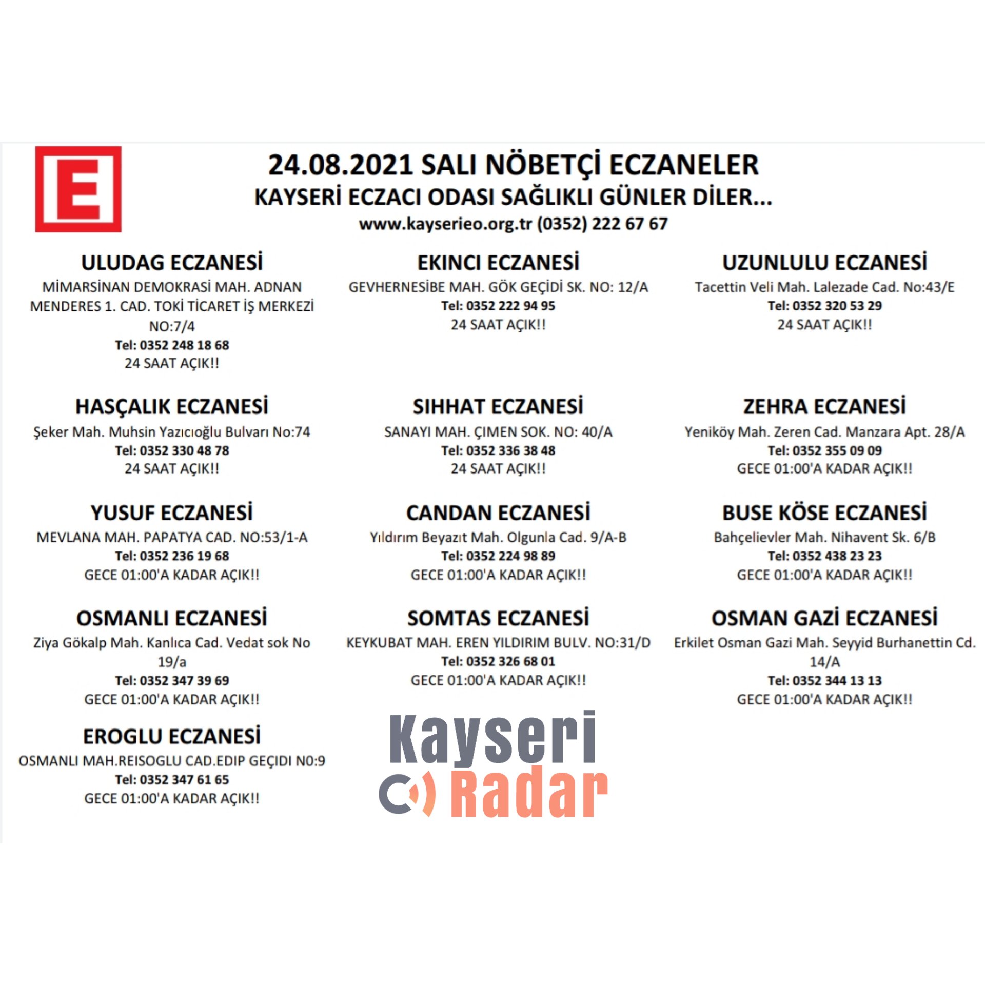تويتر kayseri radar على تويتر kayseri de nobetci olan eczane lerin tam listesi saglikla kalin ilce nobetcieczaneler listesine ulasmak icin https t co 2mejmbyt4k kayseri nobetcieczane eczanelistesi eczaneler kayserinobetcieczane https