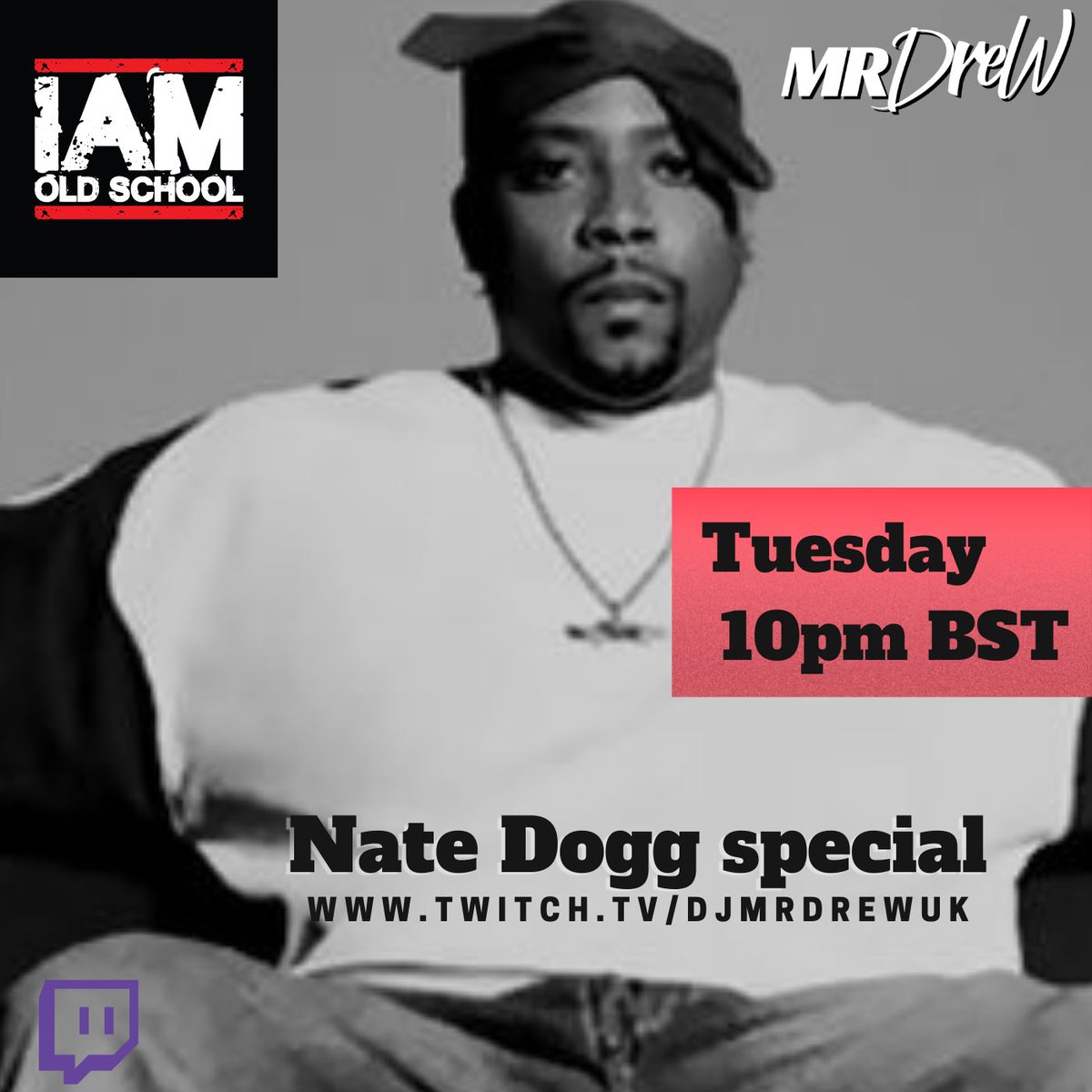 1 hour straight of Nate Dogg for @iamoldschool___ . 10pm tonight. twitch.tv/djmrdrewuk  #westcoasthiphop #natedogg #twitchdj