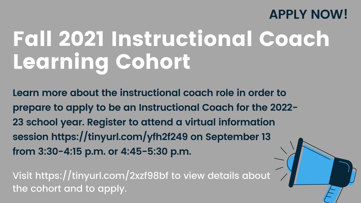 📣Attention teacher leaders interested in becoming an Instructional Coach for the 2022-23 school year: tinyurl.com/2xzf98bf