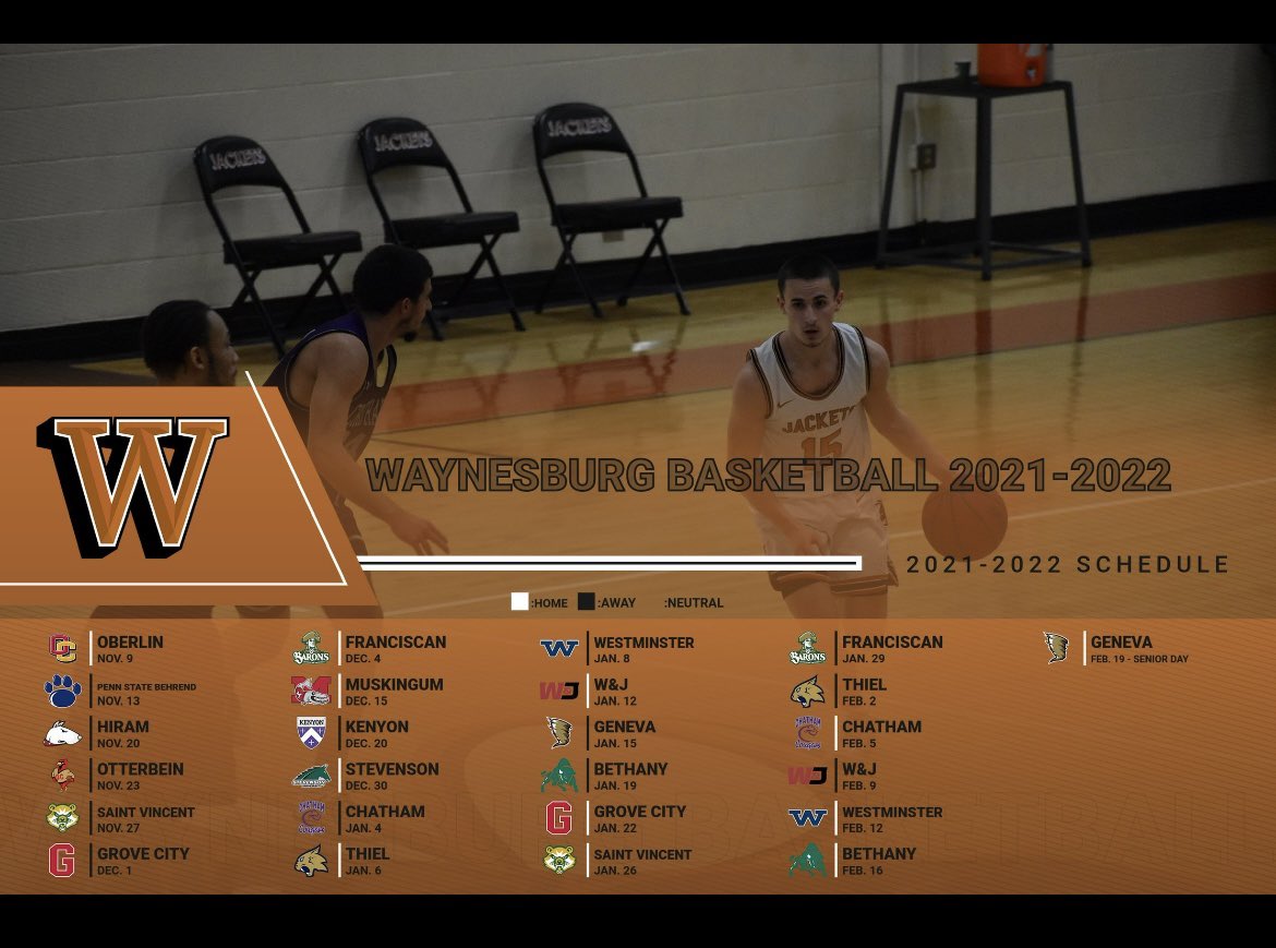 WaynesburgMBB's tweet photo. ‼️SCHEDULE RELEASE ALERT‼️

Mark your 📆 for some Waynesburg Basketball games in 2021-2022

@WaynesburgSport @PAC_Athletics https://t.co/TCaGZmODfn