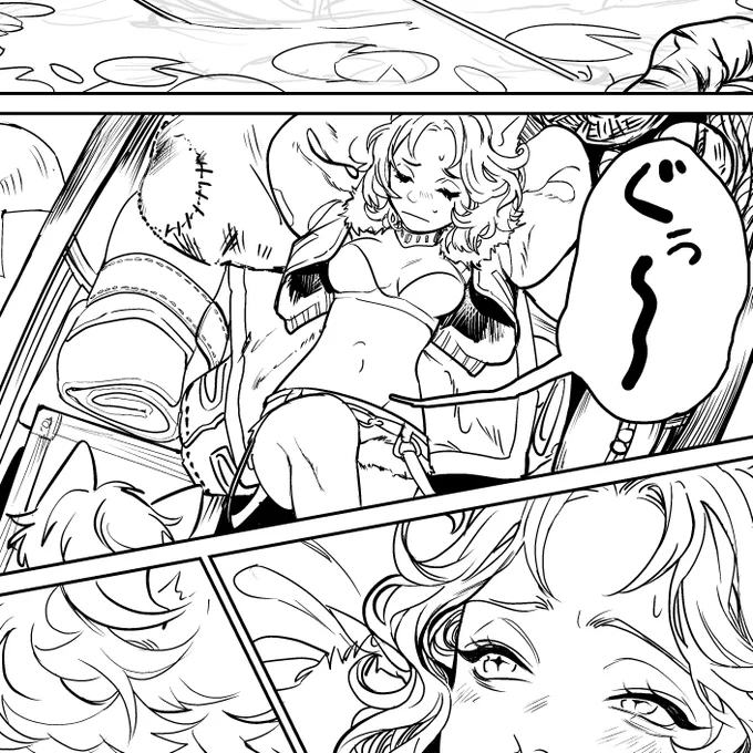 モノクロ漫画の練習途中 