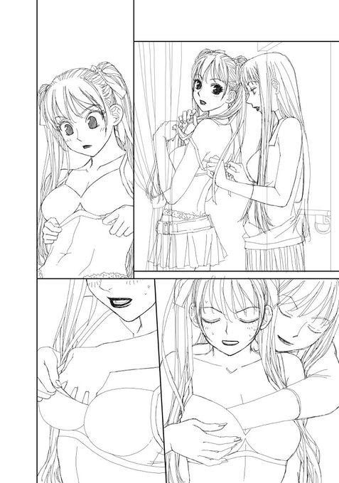 「My doll house」の下描き
台詞フキダシ擬音無し絵その、44

偽胸作り中…😅 