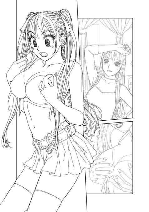 「My doll house」の下描き
台詞フキダシ擬音無し絵その、45

偽胸完成…この子こんな感じに胸が盛れてるとこを見ると、けっこう駄肉(又は脂肪)の多い身体かと……😱 