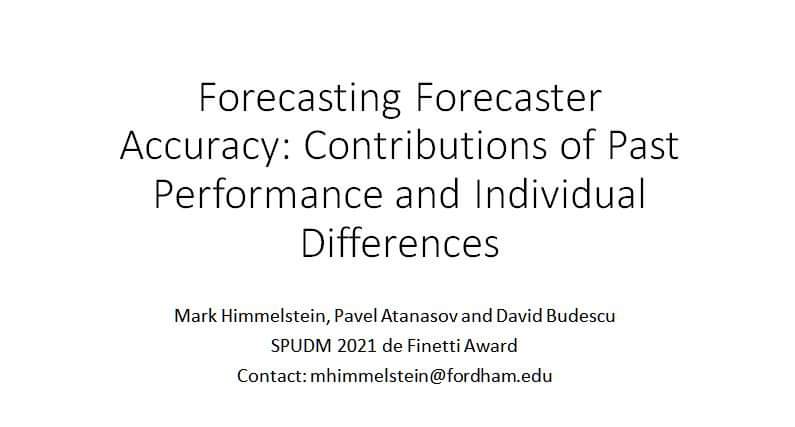 Thank you so much to all the people who made this year's <a href="/SPUDM_Meeting/">SPUDMConference</a> so amazing under such challenging circumstances, and to Eldad Yechiam and the rest of the de Finetti award committee for selecting our paper! #SPUDM #SPUDM2021 #forecasting #psychometrics #JDM