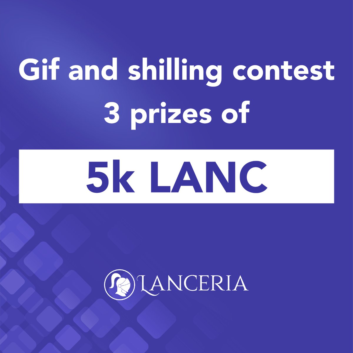 lancerialabs's tweet photo. ⚡️ Greetings, Lancerians!

Once more, it is time to show your creativity!

We are holding a GIF &amp; shilling contest.

3 prizes of 5k LANC 💎

To participate, you must create at least one custom GIF/share it on SM and submit the proof on G Forms.🤍

https://t.co/d0TjBNjkXH

#LANC https://t.co/vc76xSBqev