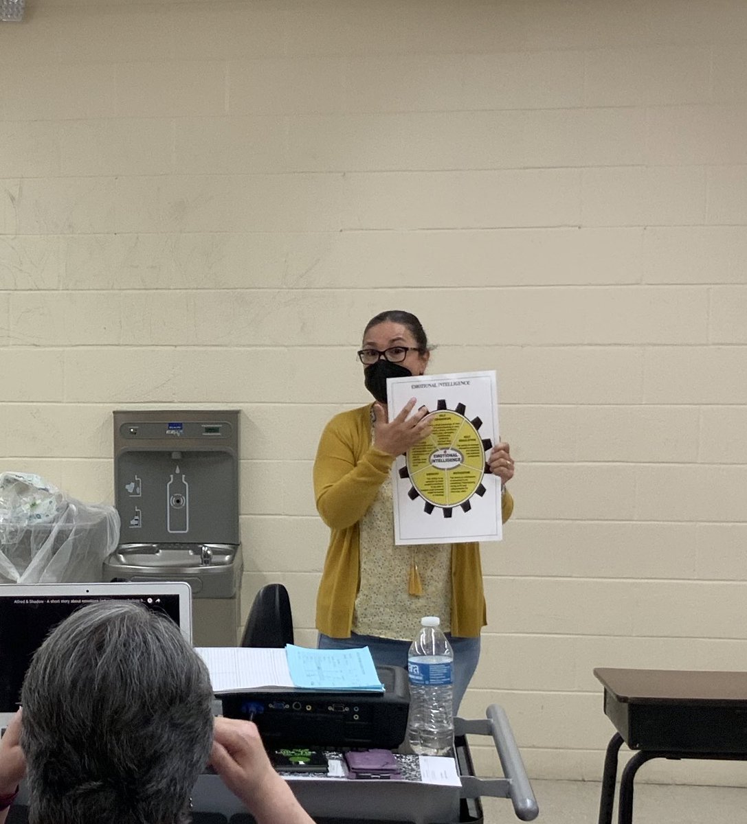 IandGCenter's tweet photo. @ramirezanal reviews the domains of #EmotionalIntelligence & the importance of using these skills at school, at home, & in our community. At the #IandGCenter, we combine #TEKS & #SSMES into a #DualObjective. #SelfAwareness #SelfRegulation #Motivation #Empathy #SocialSkills #SSMES https://t.co/ZE2AAKd2mA