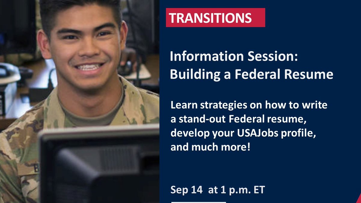 Join the USO Transition team and Rudy Muriel, Human Resource Specialist/Recruiter for the Department of the Navy to learn the nuances of federal hiring, strategies to write a stand-out federal resume and how to develop your USAJobs profile. bit.ly/Sep14USO #USOtransitions